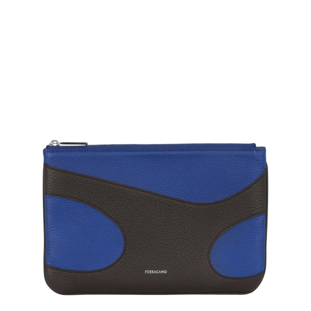 Ferragamo Cut-Out Pebbled Leather Phone Pouch