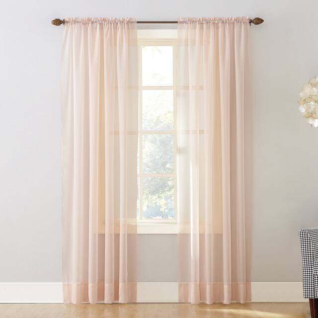 No. 918 Emily Voile Sheer Rod Pocket Curtain Panel, Single Panel
