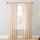 No. 918 Emily Voile Sheer Rod Pocket Curtain Panel, Single Panel - 59x63 - Blush