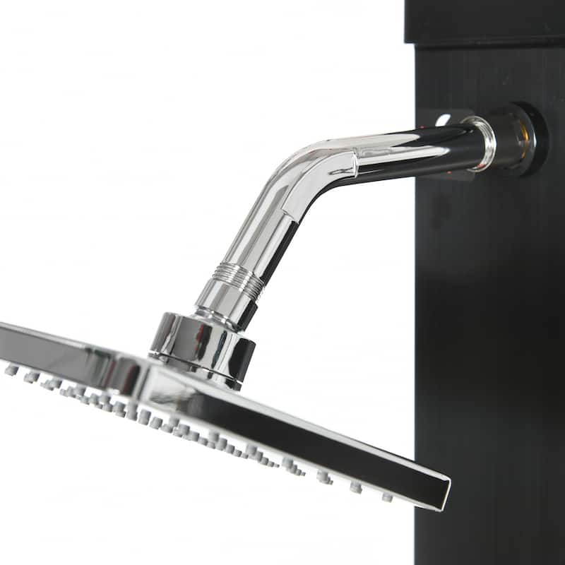 Outsunny 10.6 Gallons Solar Heated Shower with Free-Rotating Shower Head, Temperature Adjustment & Foot Shower