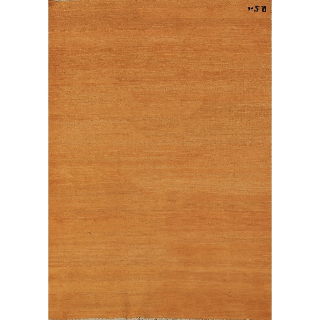 Gabbeh Modern Rug Hand-Knotted Bedroom Stripe Wool Carpet - 3'11" x 5'10"