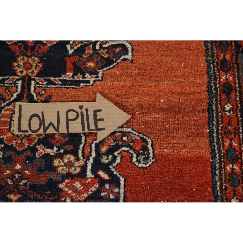 Hand Knotted Oriental 100% Wool Carpet Traditional Medallion Oranges & Rust Malayer Area Rug - 8' 0'' X 4' 6''