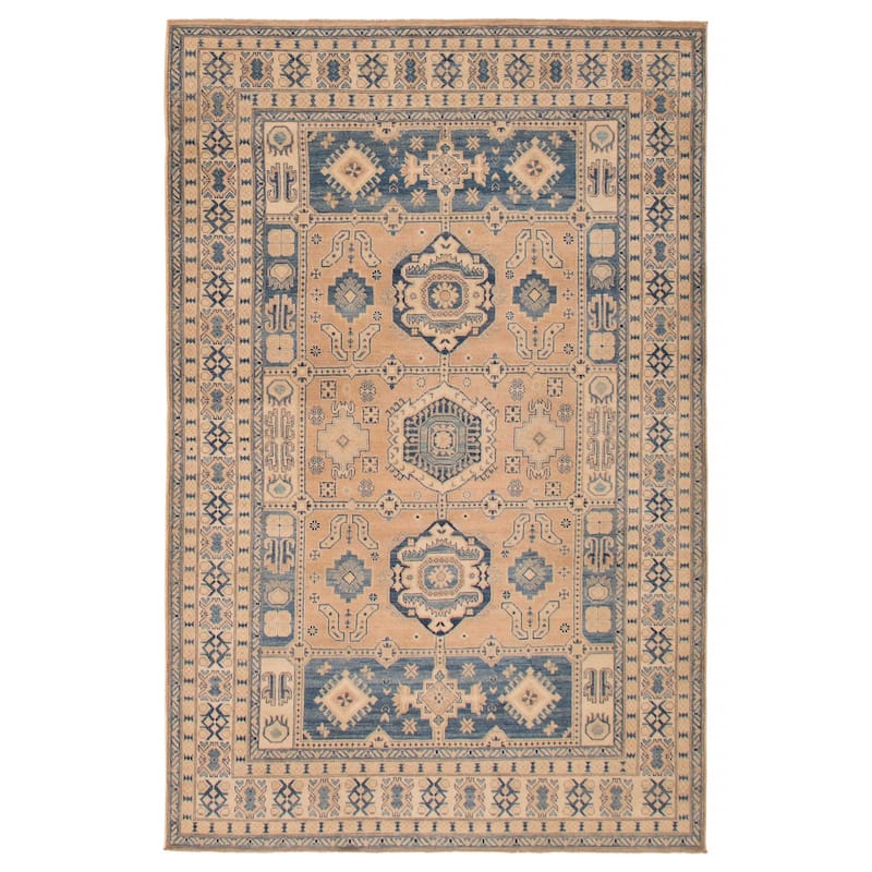 ECARPETGALLERY Hand-knotted Finest Ghazni Tan Wool Rug - 6'5 x 10'0 - Tan - 6'5 x 10'0