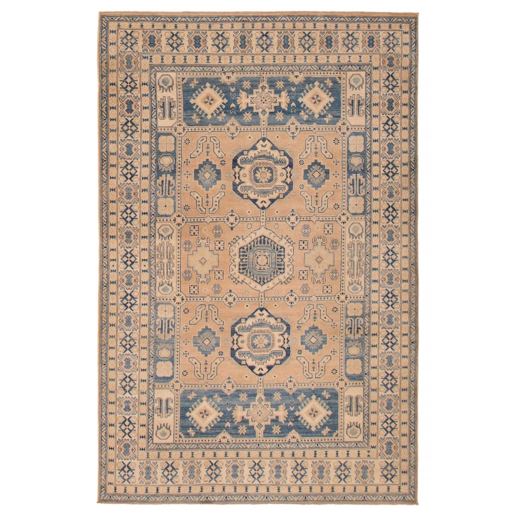 ECARPETGALLERY Hand-knotted Finest Ghazni Tan Wool Rug - 6'5 x 10'0