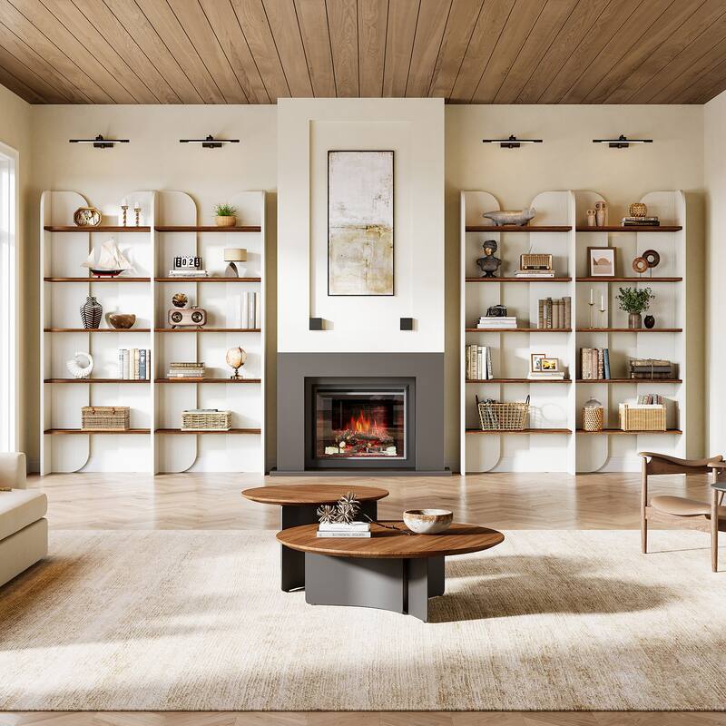 70.87" 5-Tier Double Wide Bookshelf, Open Shelves Tall Floor Standing Bookcase Storage Accent Shelf