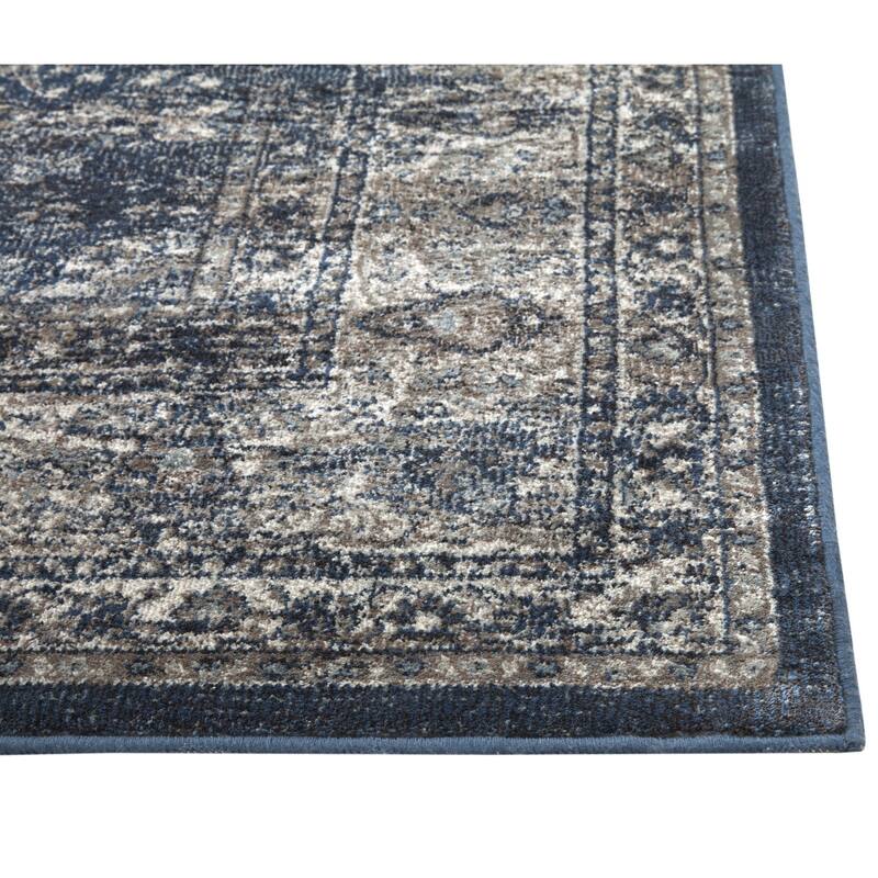Samuel Navy Blue/Silver Area Rug - 9' x 12'