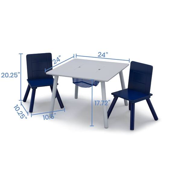 dimension image slide 1 of 2, Kids Table and Chair Set with Storage (2 Chairs Included)
