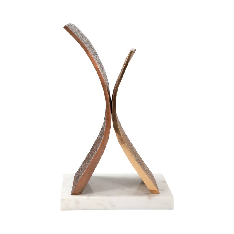 Sagebrook Home's Jennings 16" Gold X Statuary - Aluminum Elegance on Marble Base - Modern Home Decor Sculpture - 10" x 7" x 16" - 10" x 7" x 16" - Gold