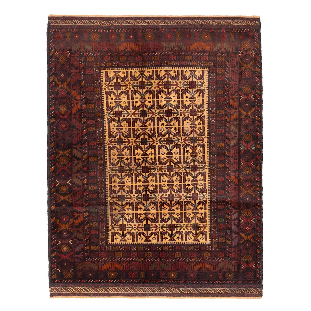 ECARPETGALLERY Hand-knotted Teimani Beige Wool Rug - 4'7 x 6'2