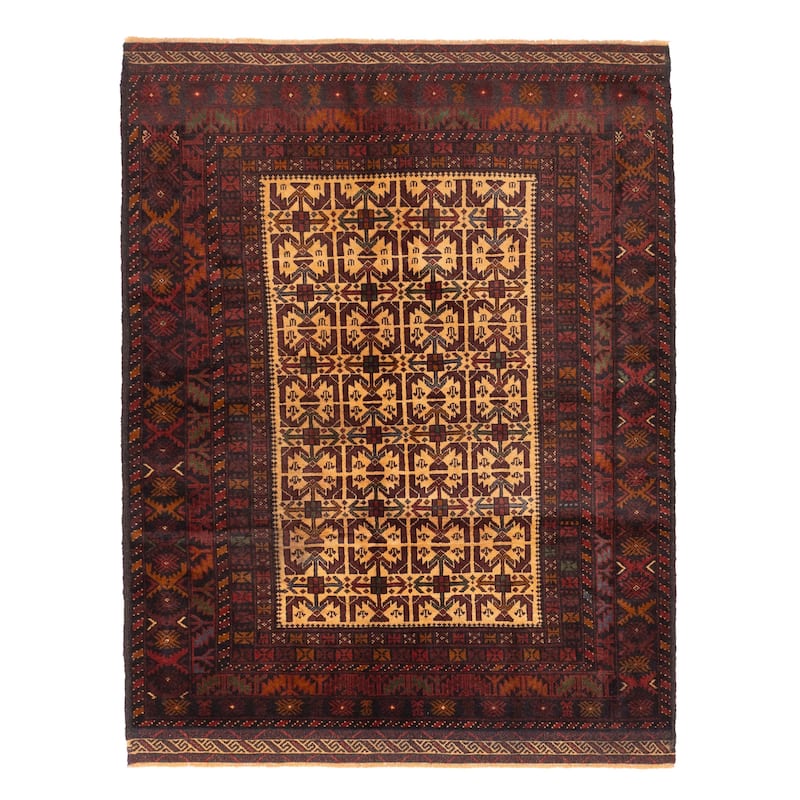 ECARPETGALLERY Hand-knotted Teimani Beige Wool Rug - 4'7 x 6'2