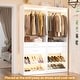 preview thumbnail 3 of 30, 25'' W Freestanding Closet System with 2 Wooden Drawers and Adjustable Shoes Rack and Hanging Rod,Walk-in Closet Organizer