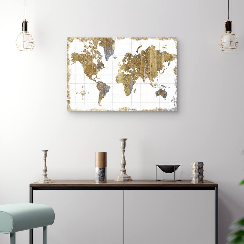 Gilded Map by Wild Apple Portfolio Canvas Art Print