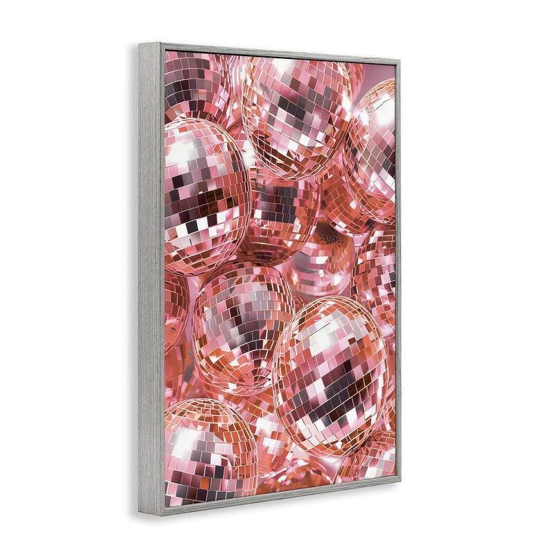 Stupell Pink Disco Ball Pile Framed Giclee Art Design By LSR Design Studio