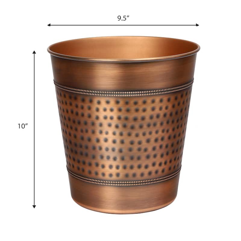 happimess Riley Hammered Steel Accent 2-Gallon Wastebasket