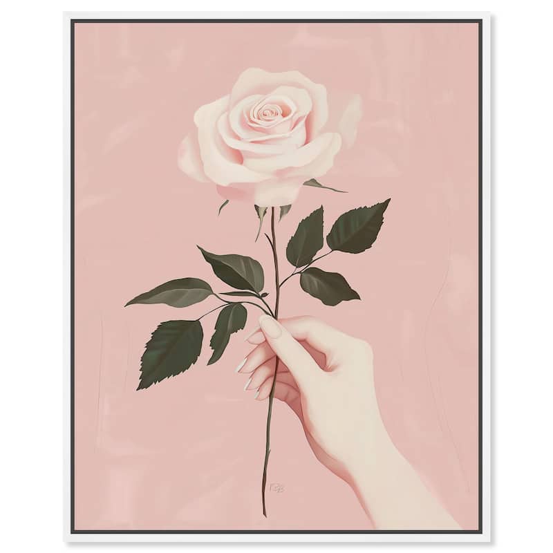 Gift of a Rose Canvas by Art Remedy - 24" x 30" - White