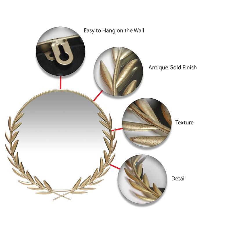 Emperor Traditional Round 22 inch Decorative Wall Mirror - 22 x 2 x 21