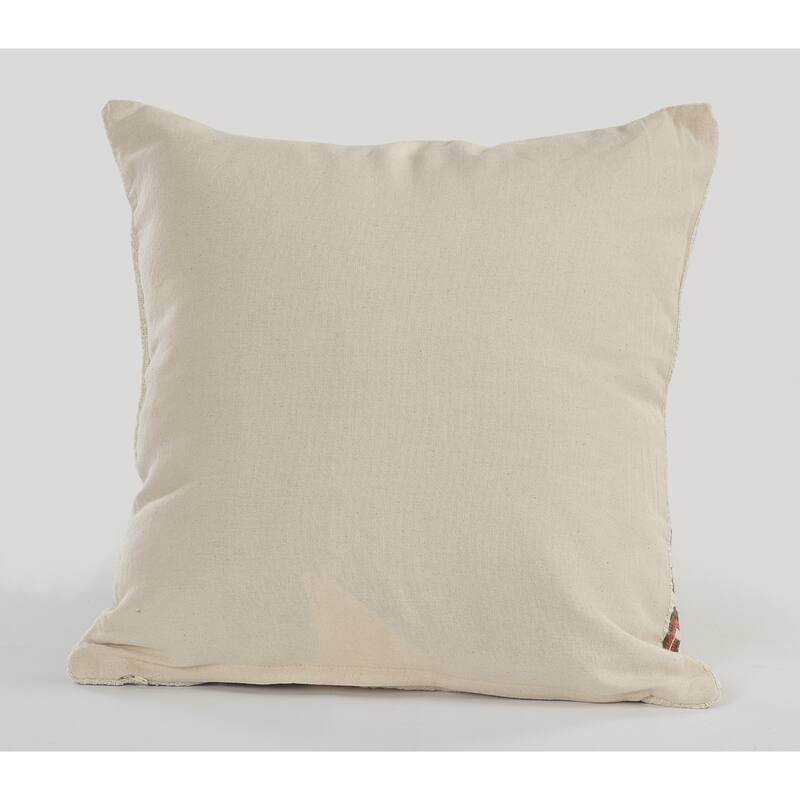 Handwoven Medallion Square Cotton Throw Pillow Cover - 18" - Cream and Gray