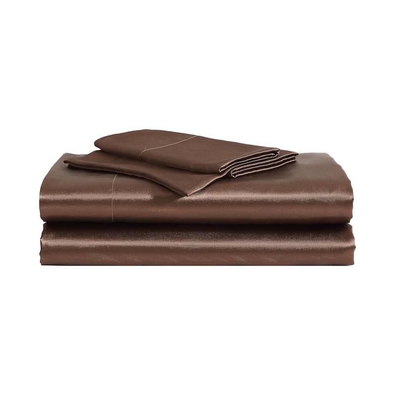Betsey Johnson Satin Sheet and Pillowcase Sets - Twin - Brown