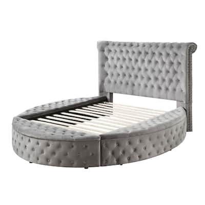 Rufus Grey Platform Bed with Storage