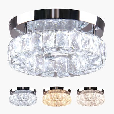 Led ceiling light chrome-multi-colored entryway light crystal ,steel hallway light