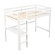 preview thumbnail 23 of 86, Elegant Loft Wood Bed with built-in desk,Ladder