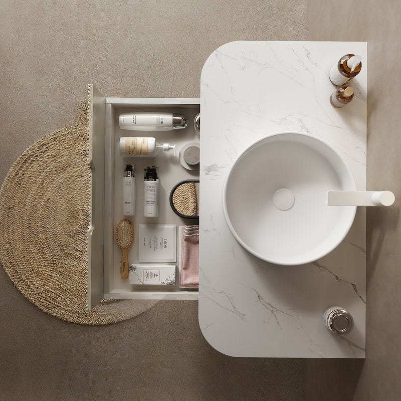 Modland Wall Mounted 24/30/36inch Bathroom Vanity Vessel Sink Combo Cabinet Vanity Set, Floating Vanity ror Bathroom