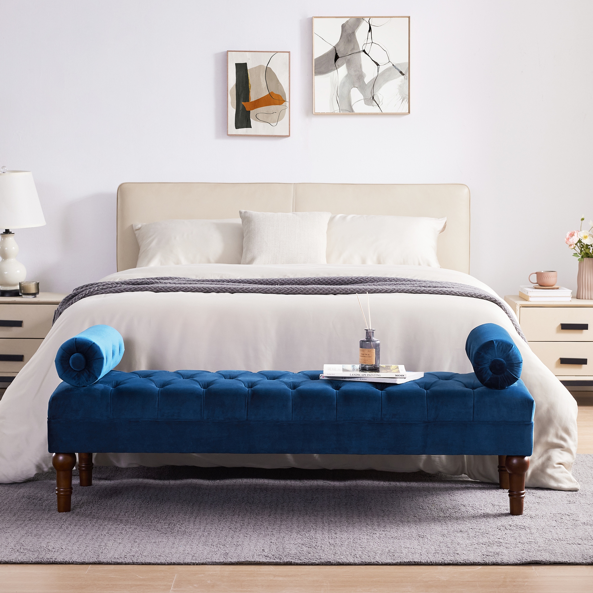 Navy bed bench online