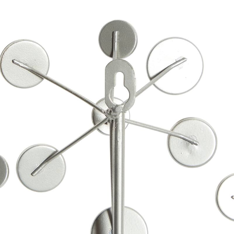 Silver Metal Starburst Home Wall Decor with Crystal Embellishment