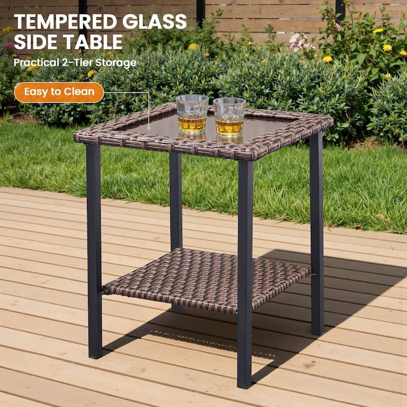 Pocassy Outdoor Sofa with Swivel Chairs Funiture Set