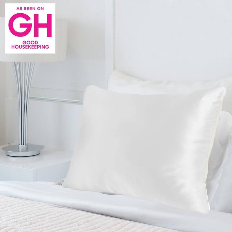 MYK Natural 25 Momme Silk with Cotton Underside Pillowcase - Standard - Ivory