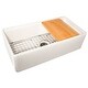 preview thumbnail 2 of 11, Highpoint Collection 36-inch Workstation Fireclay Apron Sink with Accessories - 36" x 19" x 10"