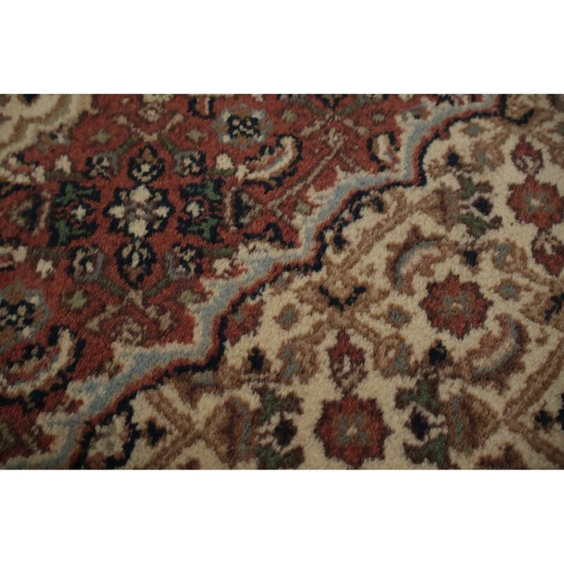 Hand Knotted Oriental 100% Wool Carpet Traditional Floral Beige & Ivories Tabriz Area Rug - 6' 8'' X 4' 9''