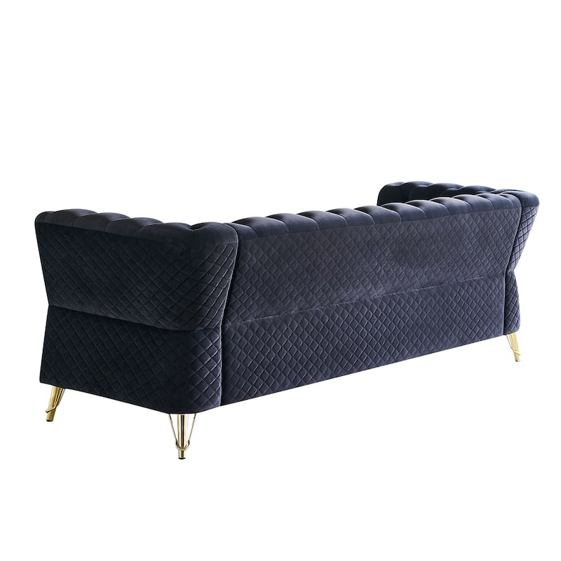 Gorgeous Loveseat Sofa, Living Room Upholstered Armsofa, Velvet 2 Seater Couch with Flared Armrests for Vanity Room