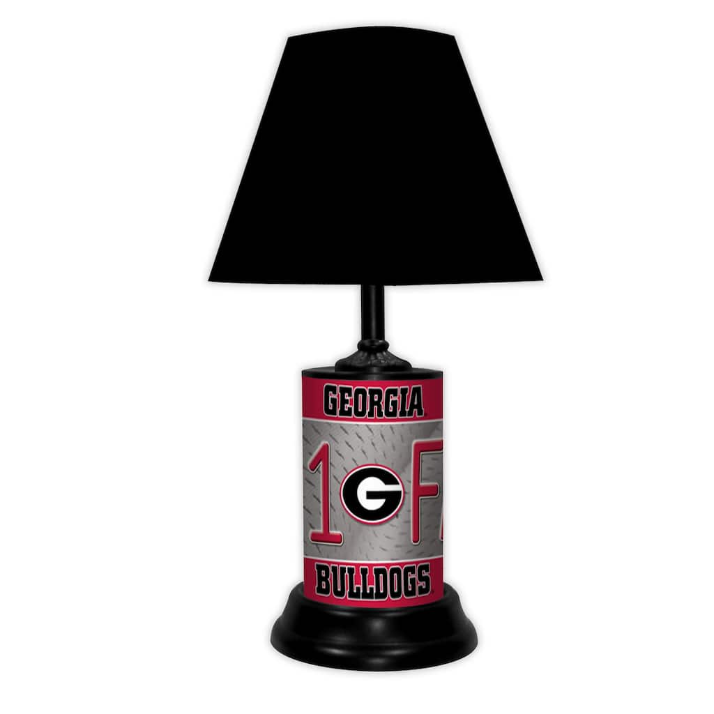 NCAA 18-inch Desk/Table Lamp with Shade, #1 Fan with Team Logo - Georgia Bulldogs - 18x10x10