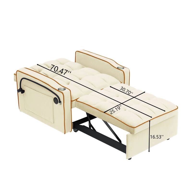 Adjustable backrest multifunctional sofa bed modern design