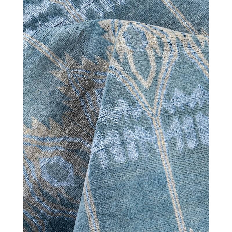 Ikat One-of-a-Kind Hand-Knotted Area Rug, Gray - 8' 1" x 10' 3"