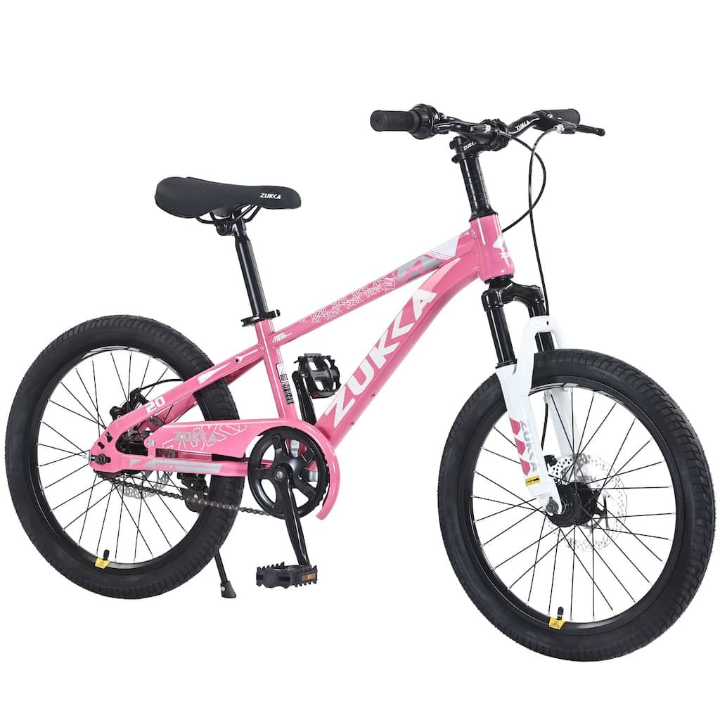 Mountain Cycling Bike 20 Inch Road Bicycle, Steel Single Speed Bikewith Dual Disc Brakes and Suspension Fork for Kids & Teens