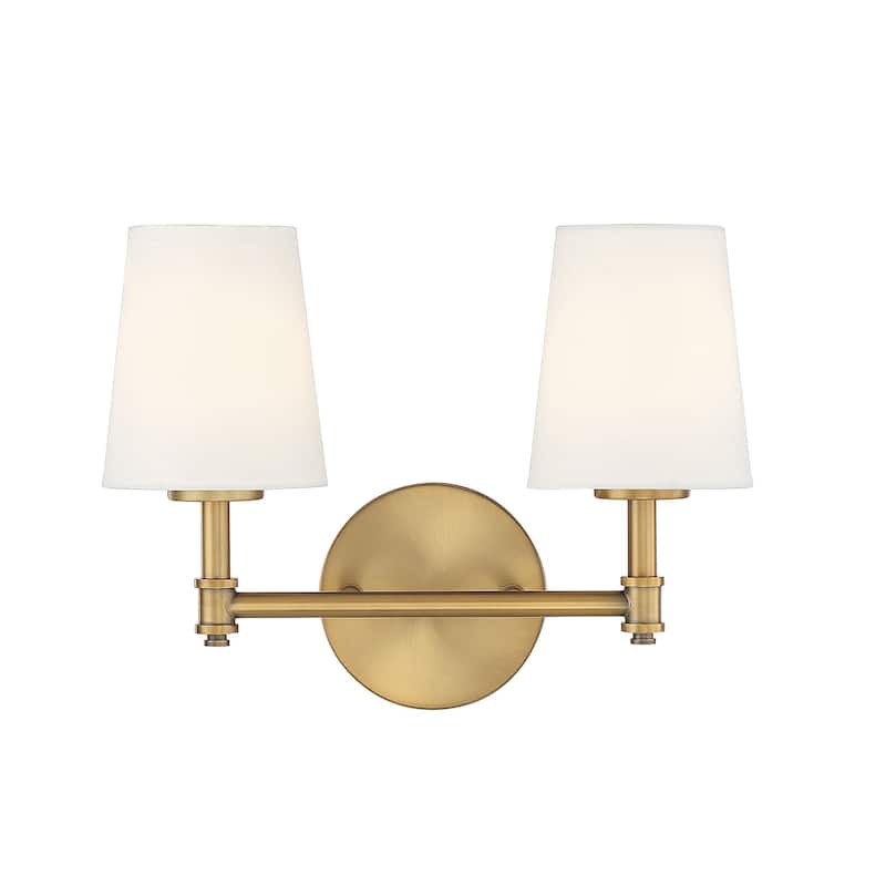 Meridian M80050 2 Light 15" Wide Bathroom Vanity Light - Natural Brass