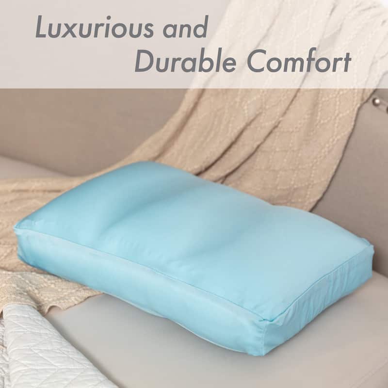 Premium Microbead Pillow, Anti-Aging, Silk like Cover, Sweet Baby Blue