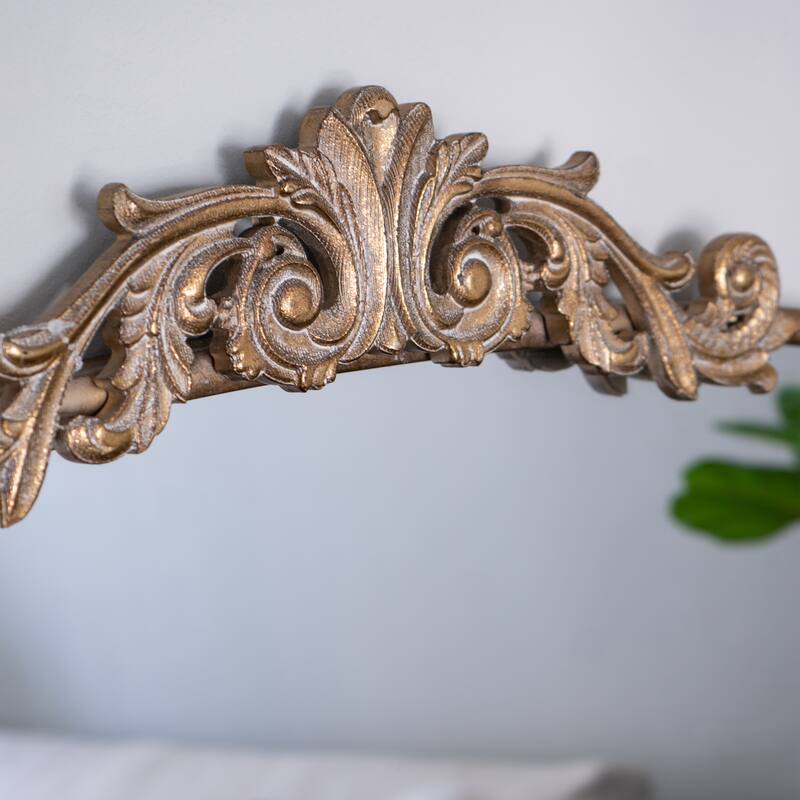 40" x 31" Classic Design Gold/Black Arch Mirror and Baroque Inspired Frame