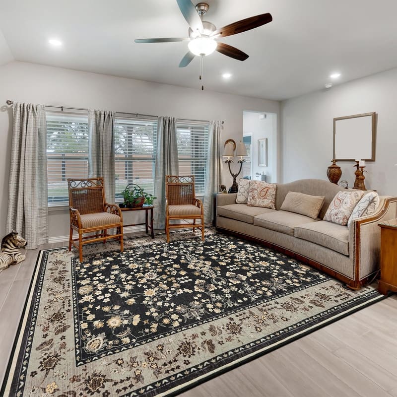Floral Rugs for Entryway Machine Washable Area Rugs - 6*9