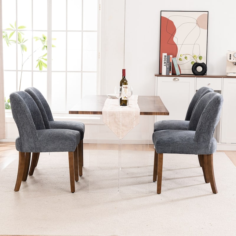 Dining Chairs Set of 2/4/6,Fabric Upholstered Kitchen Chairs with Wood Legs