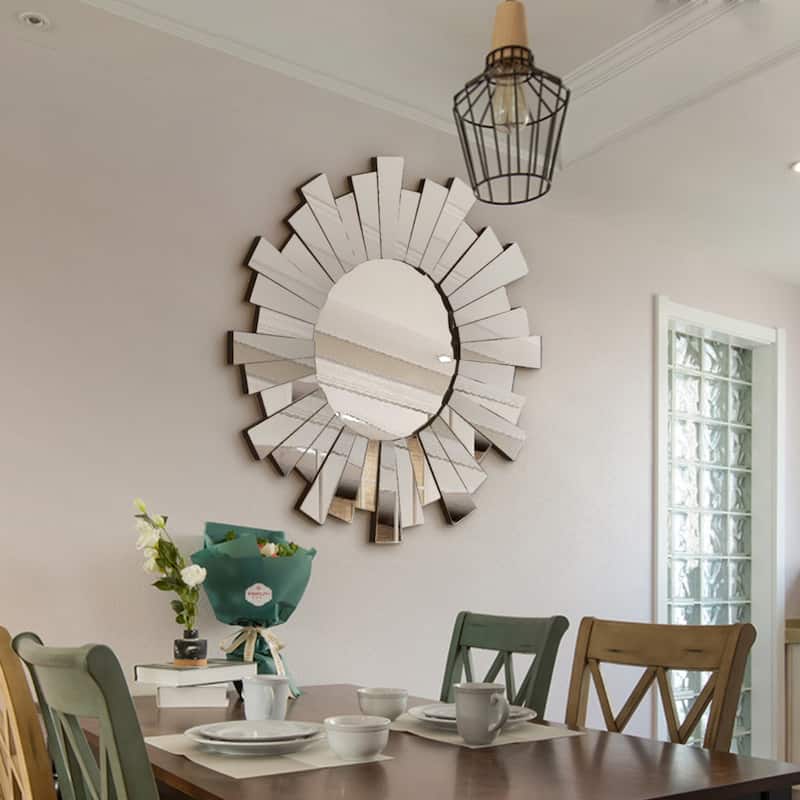 Morales Wall Mirror with Edging - WHITE