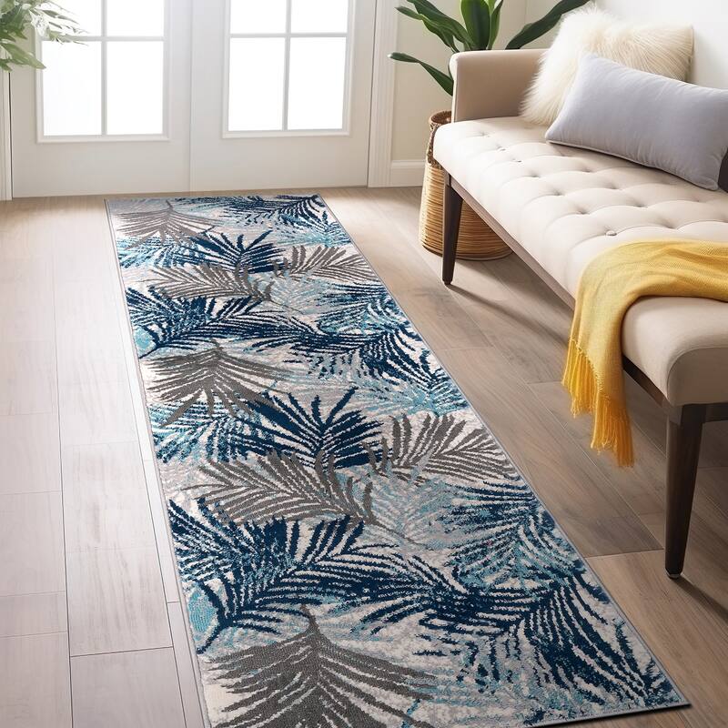 World Rug Gallery Edinburgh Floral Leaves Area Rug