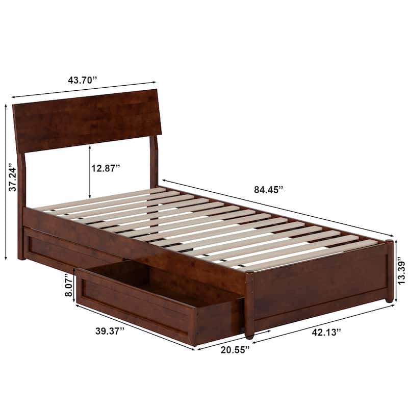 Norla Wood Platform Bed with Storage Drawers