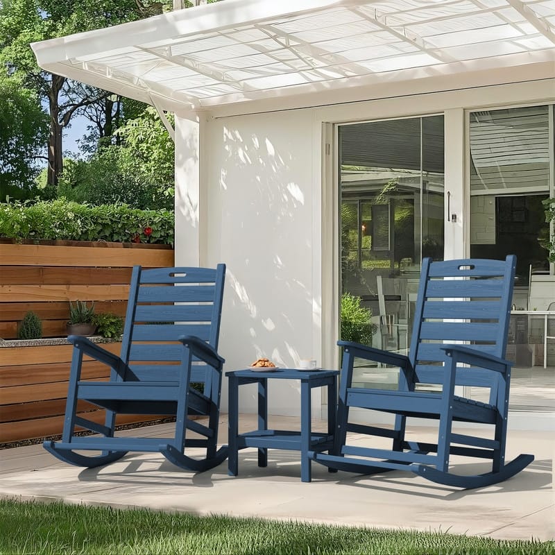 Wide Back PE Rocking Chair with Footrest – 30° Recline, Easy Assembly
