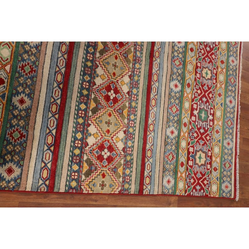 Kazak Oriental Area Rug Handmade Multi-Color Wool Carpet - 5'3" x 6'6"