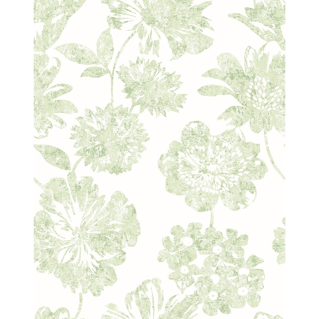 A-Street Prints Folia Light Green Green Floral Wallpaper