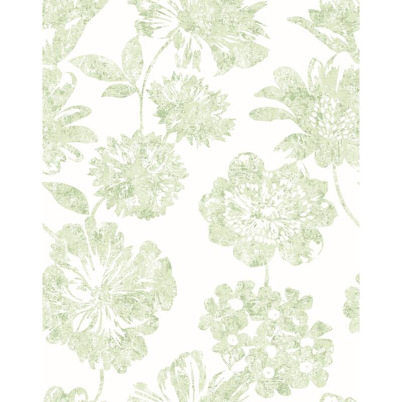 A-Street Prints Folia Light Green Green Floral Wallpaper