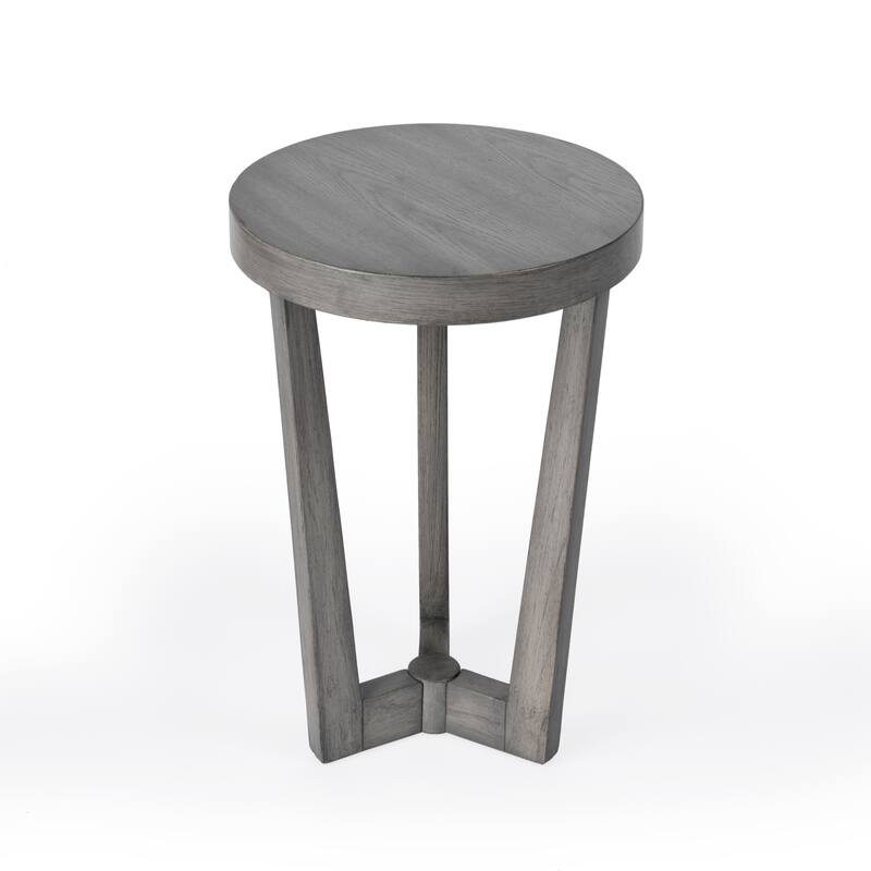 Butler Aphra Modern Solid Wood Accent Table in Driftwood Finish - Gray